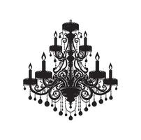 chandelier illustration icon silhouette style vector