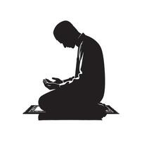 Muslim Praying silhouette. praying symbol illustration vector