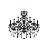 chandelier illustration icon silhouette style vector