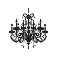 chandelier illustration icon silhouette style vector