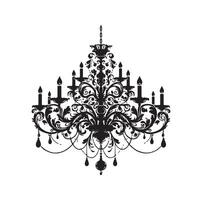 chandelier illustration icon silhouette style vector