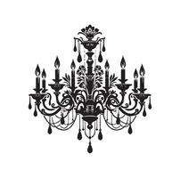 chandelier illustration icon silhouette style vector