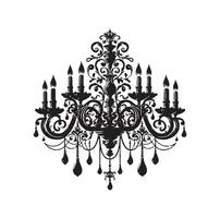 chandelier illustration icon silhouette style vector