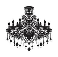 chandelier illustration icon silhouette style vector