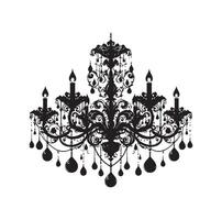 chandelier illustration icon silhouette style vector