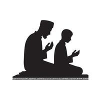 Muslim Praying silhouette. praying symbol illustration vector