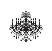 chandelier illustration icon silhouette style vector