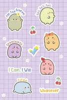 cute hand drawn flat cartoon and motivational word sticker bundle vector