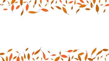 hello autumn flat leaves falling brown and orange color isolated element frame background vector