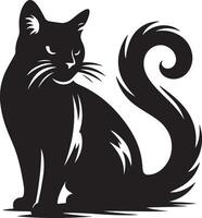 Black silhouette of cat ,black color silhouette vector