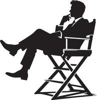 Director Chair, black color silhouette vector