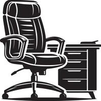 Office chair, black color silhouette vector