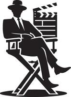 Director Chair, black color silhouette vector