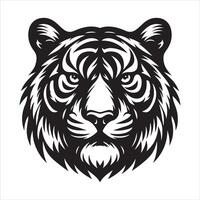 Tigre cabeza mascota silueta de salvaje animal vector