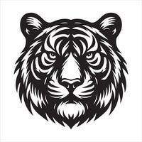 tiger head Mascot silhouette of wild animal vector