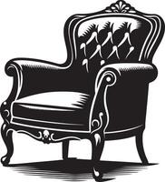 Fauteuil Chair, black color silhouette vector