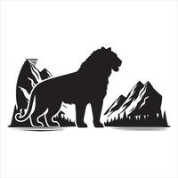 Wild animals silhouette tiger vector