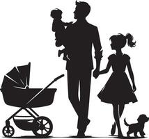 Parents Day Clipart, silhouette, black color silhouette vector