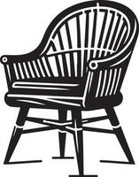bonito de madera silla, negro color silueta vector