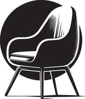 moderno silla, negro color silueta vector