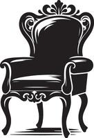 Chair silhouette Royalty, black color silhouette vector
