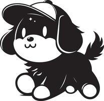 a cute Charlie, black color silhouette, black color silhouette vector