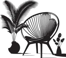 Modern Chair, black color silhouette vector