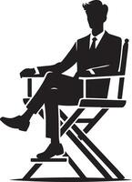 Director Chair, black color silhouette vector