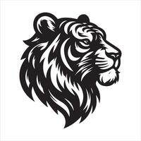 tiger head Mascot silhouette of wild animal vector