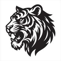 tiger head Mascot silhouette of wild animal vector