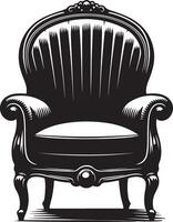 Fauteuil Chair, black color silhouette vector