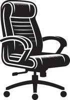 Office chair, black color silhouette vector