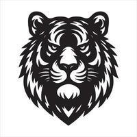 tiger head Mascot silhouette of wild animal vector