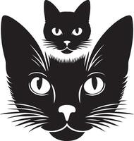 Cat Face, Silhouettes , black color silhouette vector