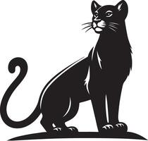 Simba cat, black color silhouette vector