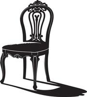 silla silueta realeza, negro color silueta vector