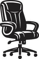 oficina silla, negro color silueta vector