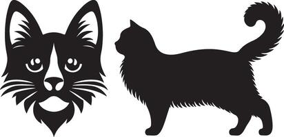 perro gato silueta imágenes ,negro color silueta vector