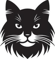 gato rostro, siluetas , negro color silueta vector