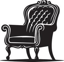 fauteuil silla, negro color silueta vector