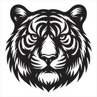 tiger head Mascot silhouette of wild animal vector