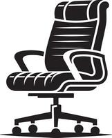 Office chair, black color silhouette vector