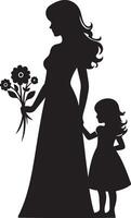 Parents Day Clipart, silhouette, black color silhouette vector