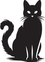 Black silhouette of cat ,black color silhouette vector