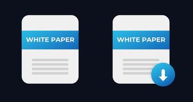 White paper road map document. Download whitepaper vector