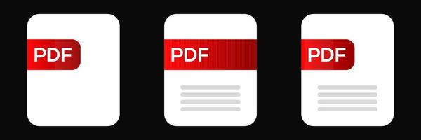 Pdf file document icon. Pdf text document vector