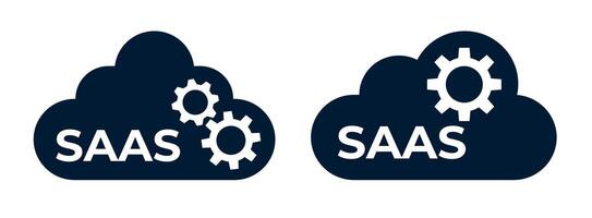 Cloud data sync, cloud update icon. Saas symbol vector