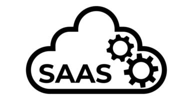 Cloud data sync, cloud update icon. Saas symbol vector