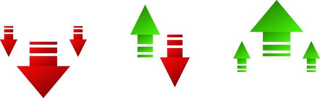 Up and down grow price grow and fall icon vector