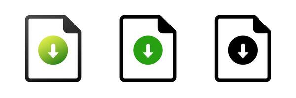 Download document icon. Download file symbol vector